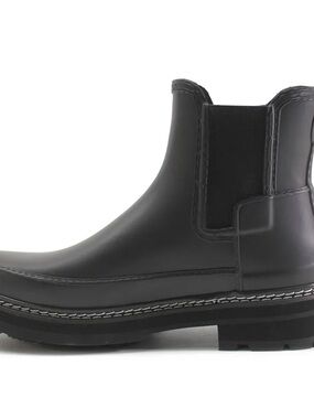 Hunter Black Women's Refined Chelsea Rain Boot US 8- Slip-On Ankle Boot